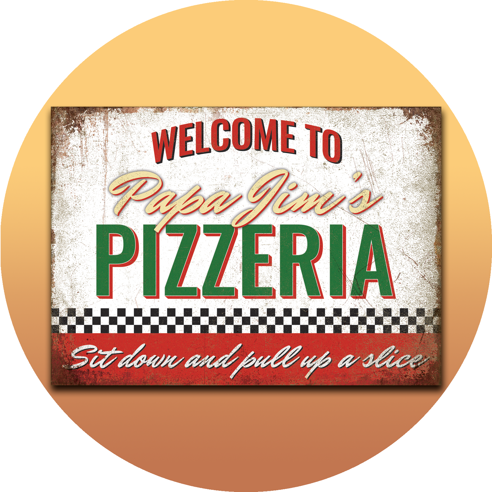 Personalised Pizzeria Metal Sign