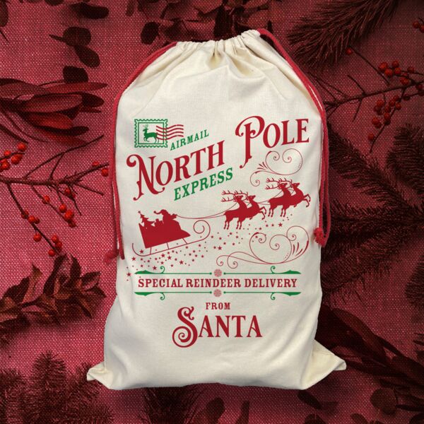 Gift Goat Santa's Sack Large Linen 50cm x 66cm Thumbnail