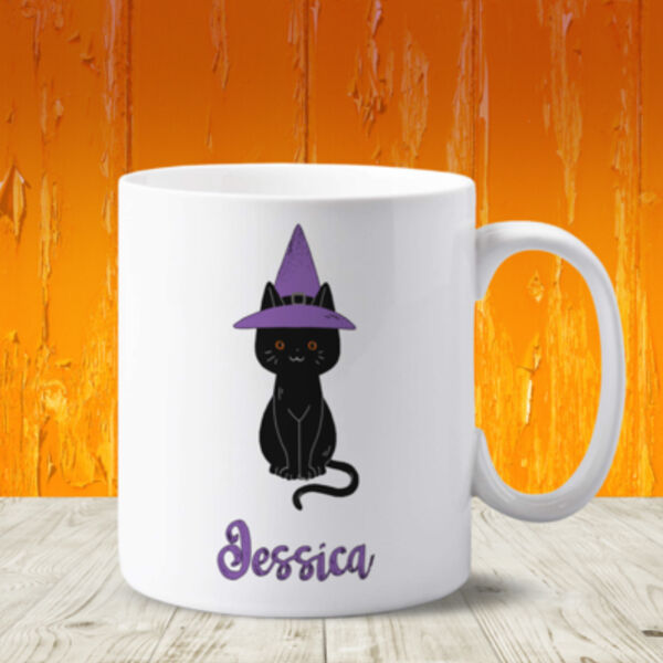 Personalised Cat Witch 11oz Mug Thumbnail