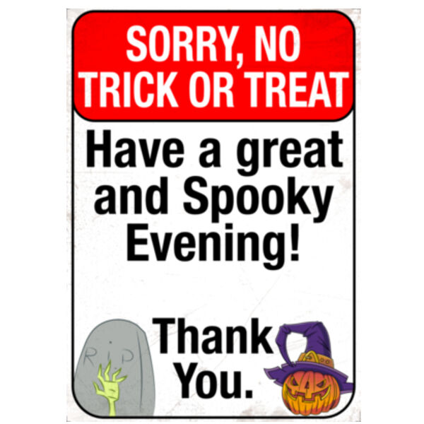 Sorry, No Trick or Treat Sign Thumbnail