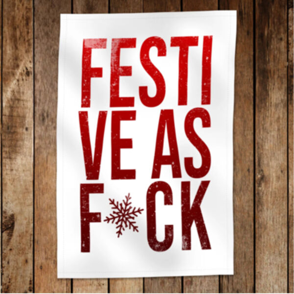 Festive as F*ck tea Towel Thumbnail