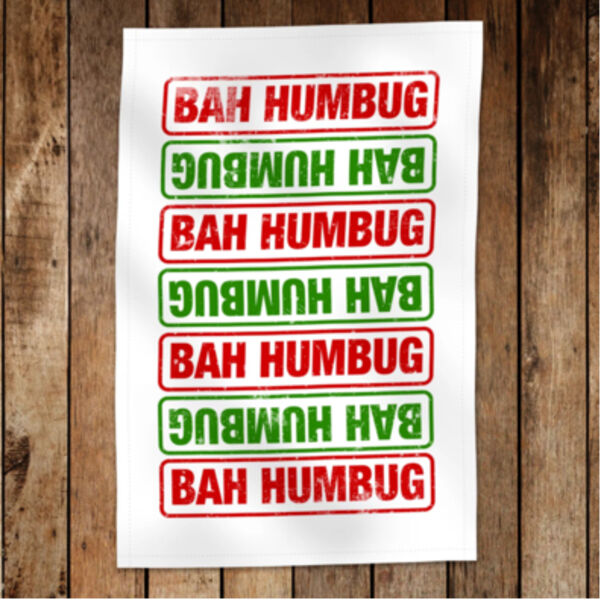 Bah Humbug Christmas Tea Towel Thumbnail