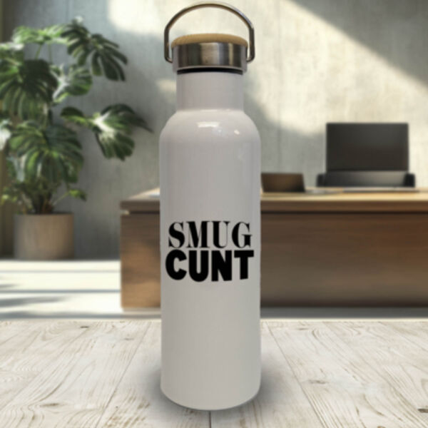 "Smug Cunt" Bamboo Lid Water Bottle Thumbnail