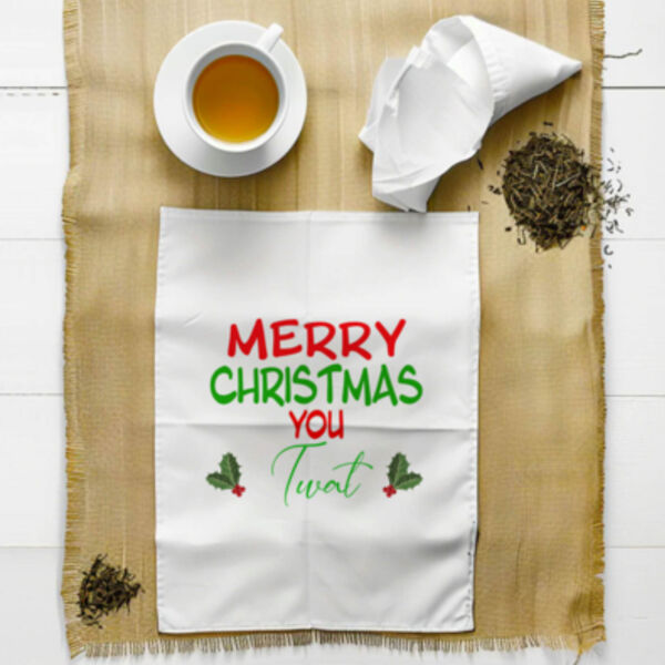 "Merry Christmas you twat" Tea Towel Thumbnail