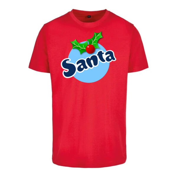 Santa Blue Background T-Shirt Thumbnail