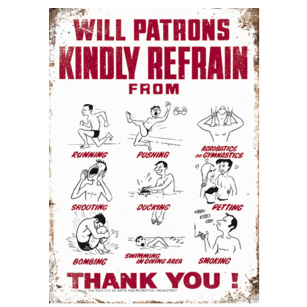 Retro Swimming Pool Metal Sign Thumbnail