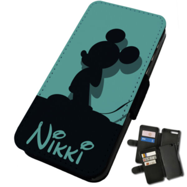 Personalised Mickey Mouse Blue iPhone flip Case Thumbnail