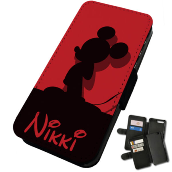 Personalised Mickey Mouse Red iPhone Flip Case Thumbnail