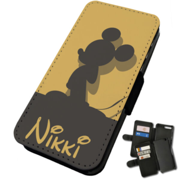 Personalised Mickey Mouse Yellow iPhone Flip Case Thumbnail