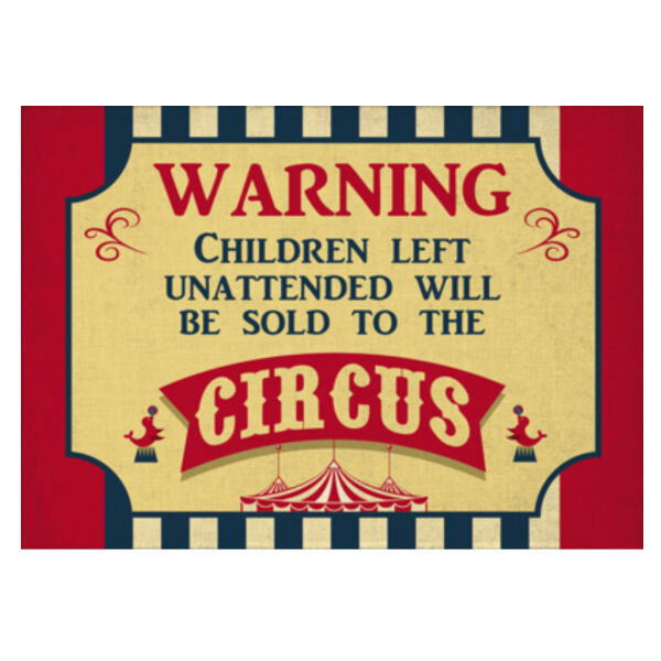 Warning...Circus Metal Sign Thumbnail