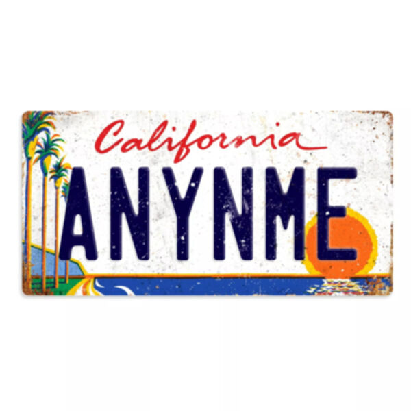 Personalised California Licence Plate metal sign Thumbnail