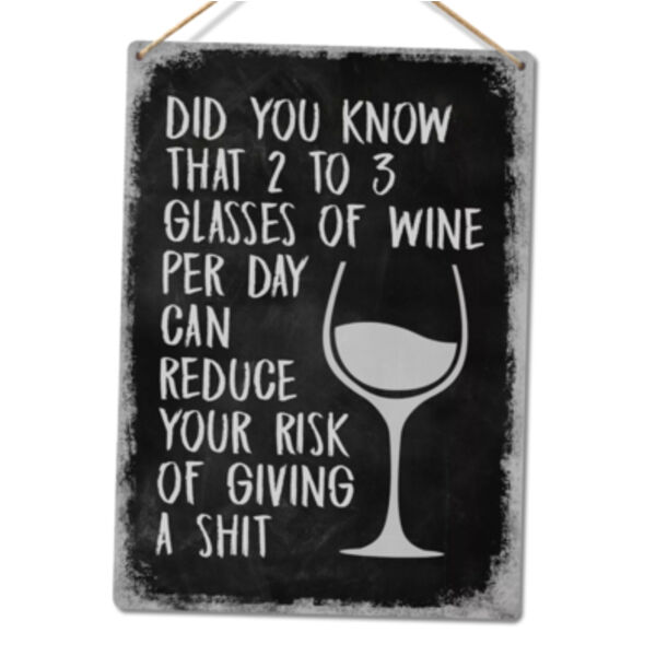 2 to 3 glasses of wine metal sign Thumbnail