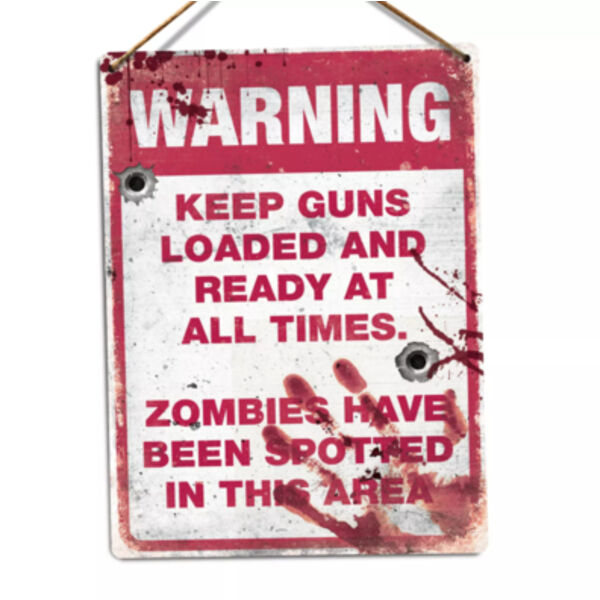 Warning Zombies Metal Thumbnail