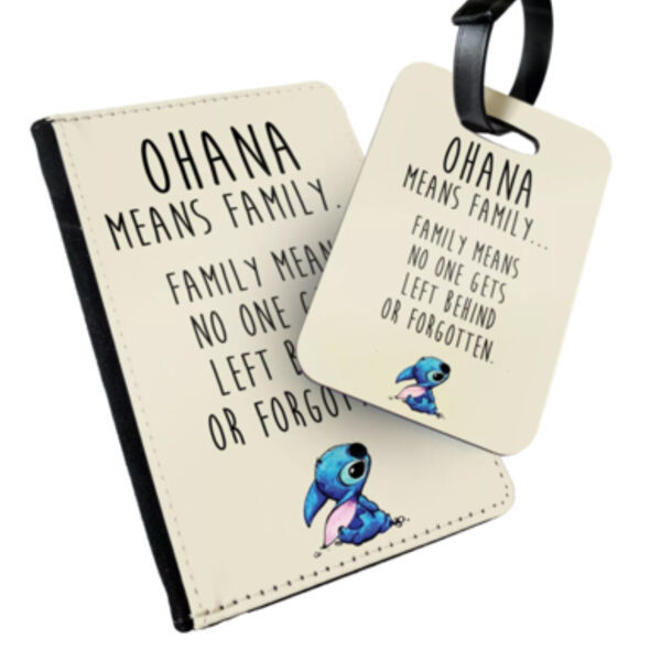 Ohana Stitch Beige Passport Cover & Luggage Tag Thumbnail