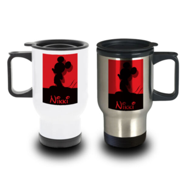 Personalised Mickey Mouse Red Travel Mug Thumbnail