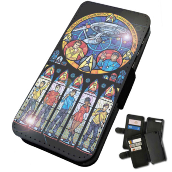 Star Trek Stained Glass Iphone Flip Case Thumbnail