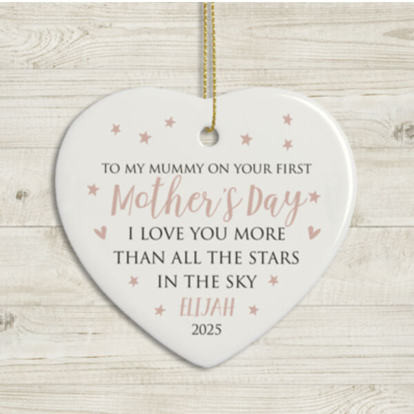 Personalised Ceramic Heart Stars in the Sky Thumbnail