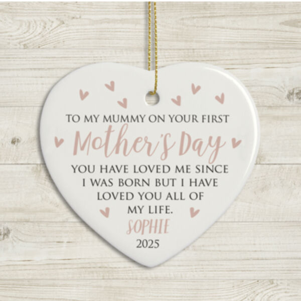 Personalised Loved me since I was born Ceramic Heart Thumbnail