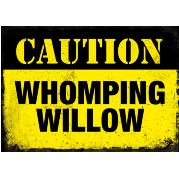 Caution Whomping Willow Metal Sign Thumbnail